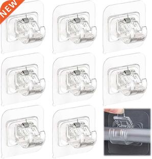 Strong Wall Hooks Self Adhesive Curtain Rod Holder Wall Brac