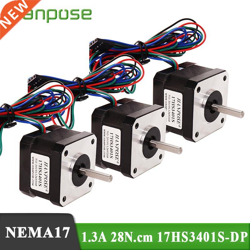 Free Shiping 4 lead 42X34mm 3PCS Nema17 Stepper Motor 1.3A