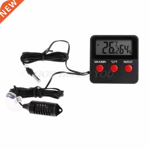 LCD Digital Thermometer Hygrometer with Remote Sensor Reptil