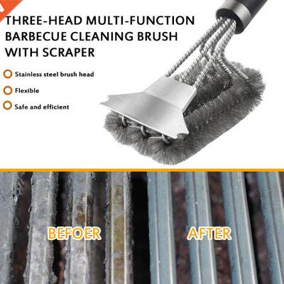 BBQ Grill Barbecue Kit Stainless Steel Cleaning Brush Bristl