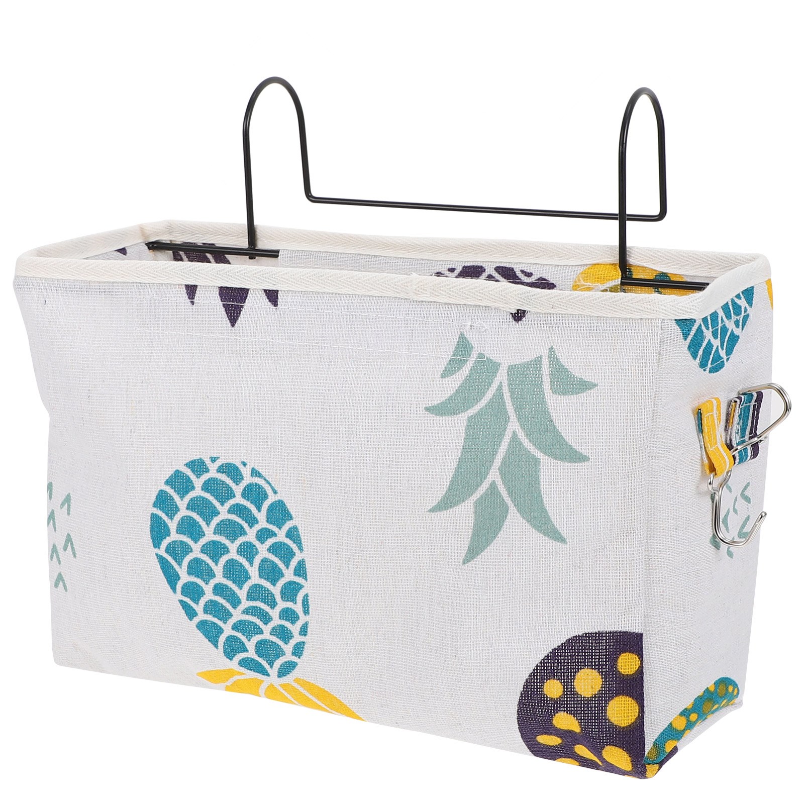 1pc Practical Hanging Storage Pouch Iron Cloth Bedside Bag