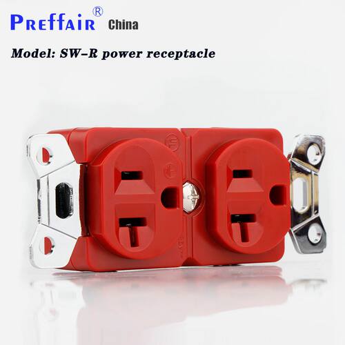 Preffair SW-R 100% Pure Red Copper US Receptacle Rhodium Pla