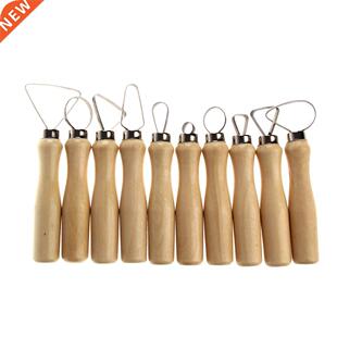10 Pcs Wood Handle Pottery Clay Sculpture Carvng Loop Tool