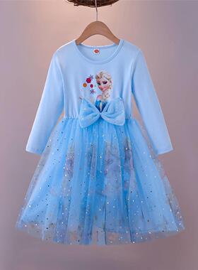 Kids Frozen Elsa Anna Princess Dresses for Girls Princess Dr
