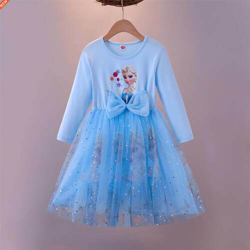 Kids Frozen Elsa Anna Princess Dresses for Girls Princess Dr