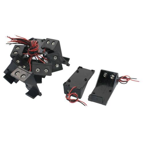 10pcs Two Wire Les Spring Clip 9V Battery Holder Case Stor