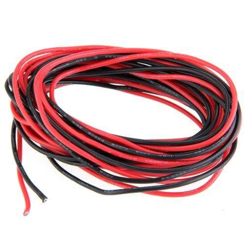 2x M 20 Gauge AWG Silicone Rubber Wire Cable Red Black Flex