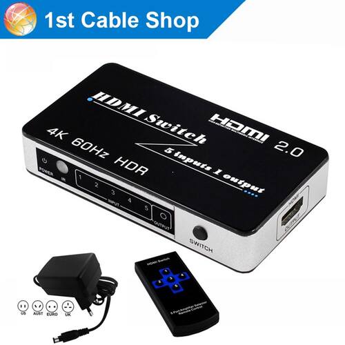 HDmatters UHD HDMI 2.0 Switcher HDR 4k HDMI Switch hub box 5