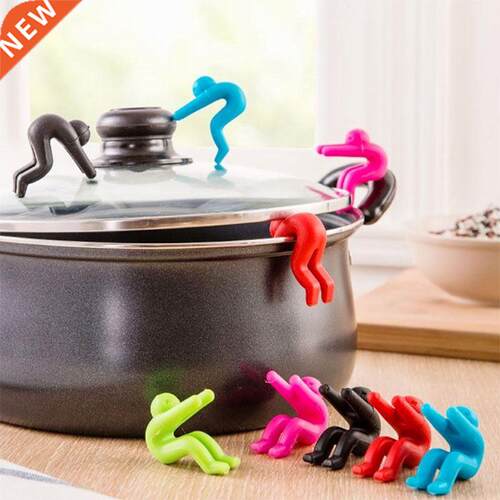 1pc Creative Man Anti-overflow Pot Rack Silicone Multi-funct