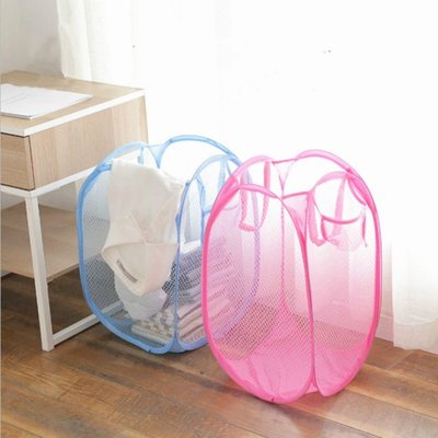 1Pc Handle Laundry Basket Foldable Stand Storage Box Polyest
