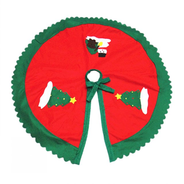 90cm Christmas Tree Skirt Wavy Green der Snowman Trees Or