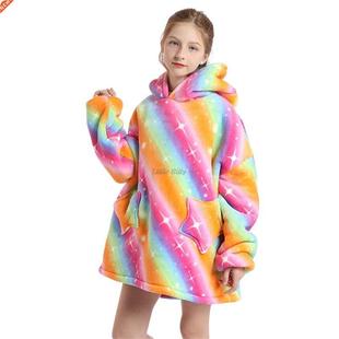 Girls Unicorn Rainbow Kigurumi Blankets Hoodies Oversized Sh