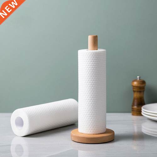 Beech Wooden Vertical Stand Roll Paper Stand Holder Kitchen