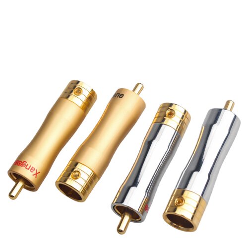4Pcs Hi-end Pure Copper RCA Plug Gold / Nickel Plated Shell