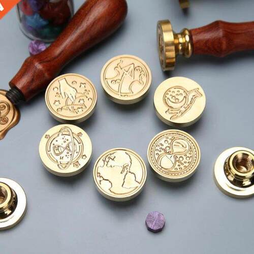 Retro Letter Envelope Wax Seal Stamps Wooden Handle Sealing