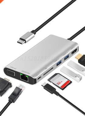 Type-C Multi-function Dock Station with USB3.0x2/SDx1 Card+H