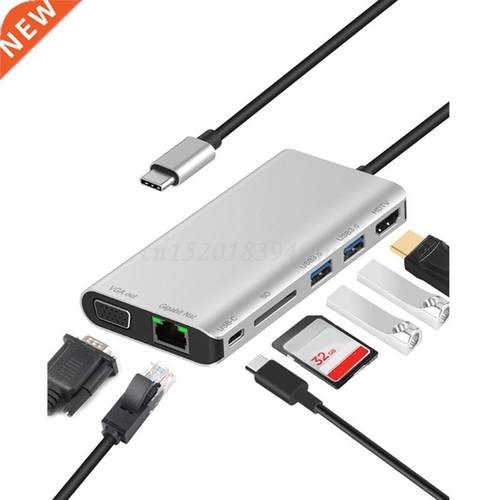 Type-C Multi-function Dock Station with USB3.0x2/SDx1 Card+H