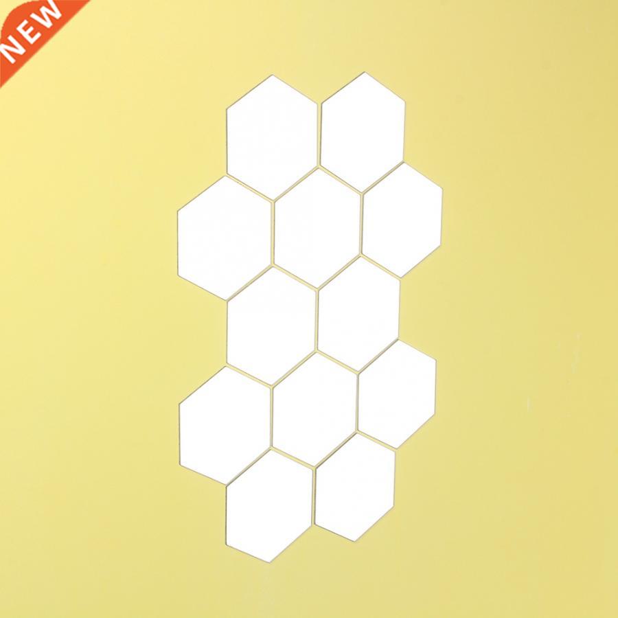 12pcs Modern Mirror Sticker Geometric Acrylic Wall Sticker D