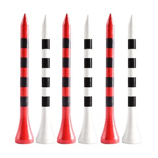 100pcs/Bag Bamboo Golf Tees Wite Red With Black Stripe Mark