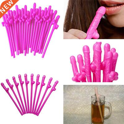 10pcs Hen Party Team Bride Straws Plastic Willy Dick Drink S