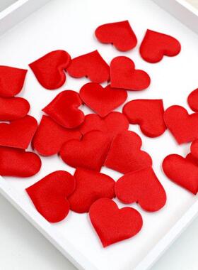 100Pcs 3.5cm  Heart Petals Wedding Decorations Satin Hear