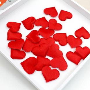 100Pcs 3.5cm  Heart Petals Wedding Decorations Satin Hear