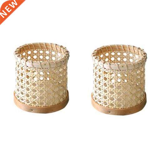 2Pcs Rattan Chopsticks Storage Handmade Spoon Organizer Hold