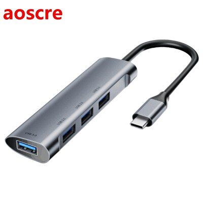 4 in 1 HUB Type-C to 4-Port USB 3.0 Typec Hub Docking Statio