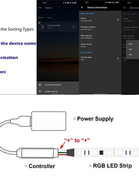 LED Strp Lght Controller RGB APP Smart Bluetooth-compatbl