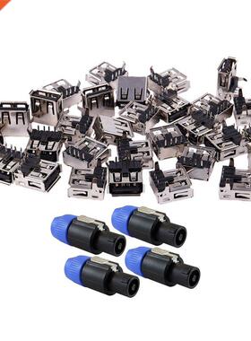 0 Pcs 15mm USB 2.0 Female Type a Port 4-Pin DIP 90 Degree J