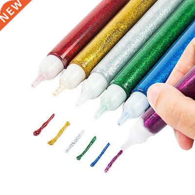 12pcs Colored Glue Glitter Pen Powder Adhesive Paper Flower