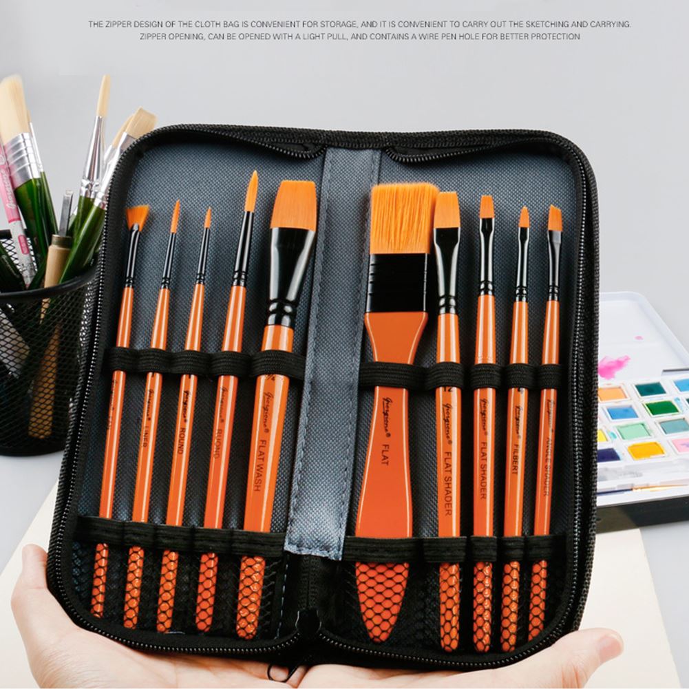 11 pcs Multi-function Watercolor Imported Nylon Hair Brushes