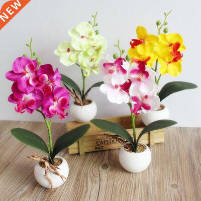 3 Heads Artificial Fake Butterfly Orchid Flower Filled Life
