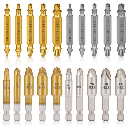 20 Pcs Daed Stripped Screw Extractor Set for Broken Screw Ti