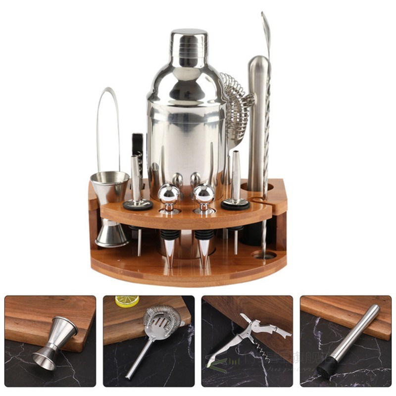1 Set 12Pcs Cocktail Shaker Bar Tools Stainless Steel Cockta