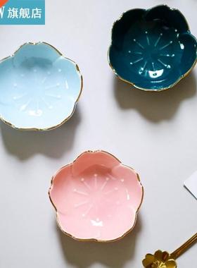 1pc Ceramic Sauce Dish Sakura Shape Seasoning Dish T