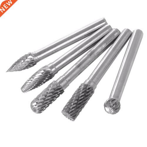 5pcs Tungsten Carbide Rotary Tools 6mm Shank Point Burr Die