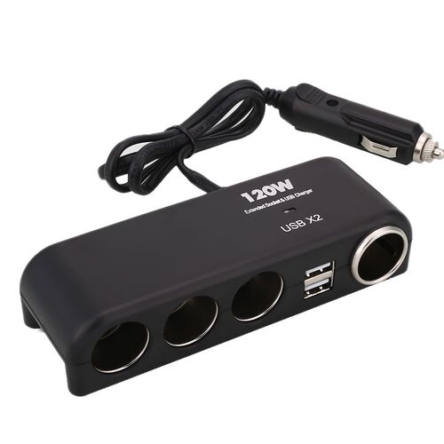 Universal 12V 24V 4 Way Cigarette Lighter Multi Socket Car