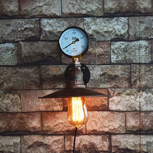 Water Pipe Retro Light Loft Industrial Iron Rust Wall Lights