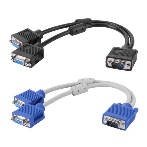 1 Computer to Dual 2 Monitor VGA Splitter Cable Video Y Spli