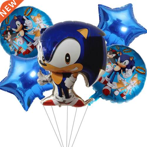 5pcs Sonic ball star aluminum film balloon set hedgehog ball