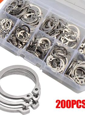 200PCS Circlips for Shaft Assortment Kit C Type Retaining Ci