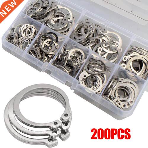 200PCS Circlips for Shaft Assortment Kit C Type Retaining Ci
