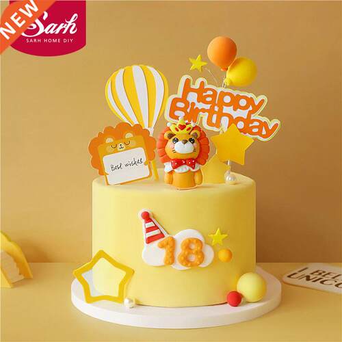 Constellation Animal Leo Lion Happy irthday Cake Topper