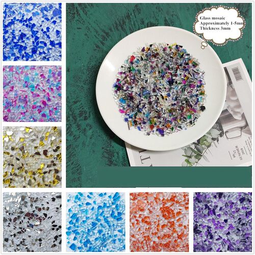 100g Mixed Color Crystal Glass Mirror Mosaic Tiles Irregular