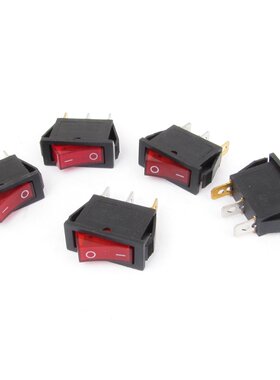 5pcs AC 250V/15A 3 Pins On-off Type SPST Boat Rocker Switch