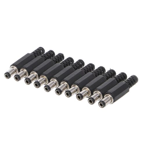 10Pcs 5.5x2.5mm Male DC In-Line Plug Socket Jack Connector A