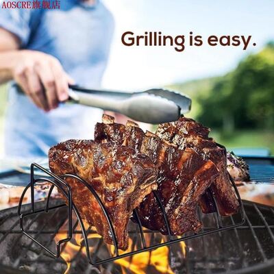BBQ grill Roasting Rib Rack Stainless Steel Non-Stick Roast