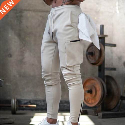 Mens Jogger Pnats Sweatpants Man Gyms Workout Fitness Cotto