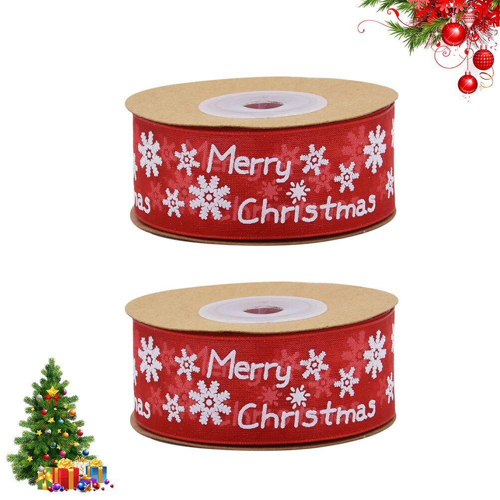 2 roll unique xmas gift wrapping ribbons strip christmas